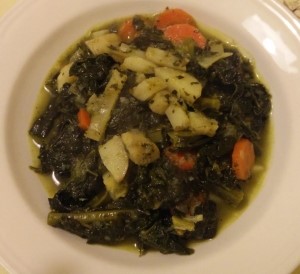 Zuppa di cavolo nero e topinambur